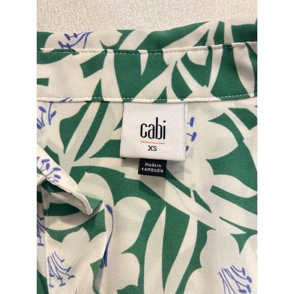 Cabi New NWT Bloom Top #6099 Green w white flowers Size XS - Picture 6 of 7